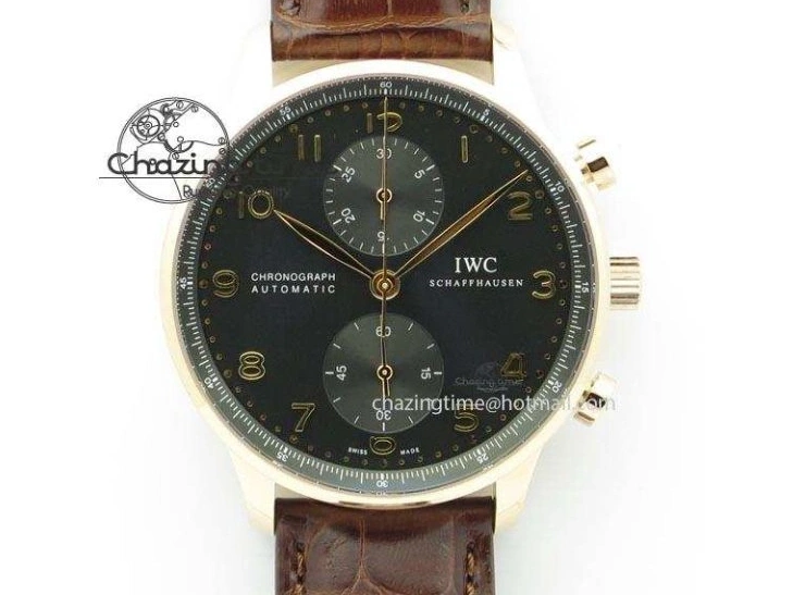 MIROTIME 0227 Sporty Portuguese Tourbillon IW504602 SS ZF Best Edition Blue Dial on Black Leather Strap 7175